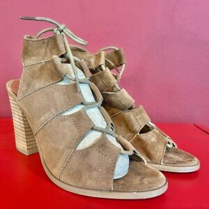 Diba since 1990 - Tan Suede Women's lace-up heeled sandals